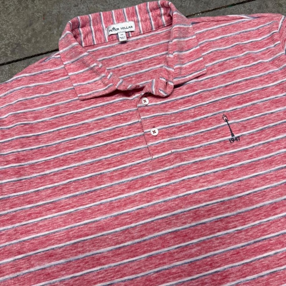 Peter Millar Summer Comfort Men's Performance Golf Polo Red Striped